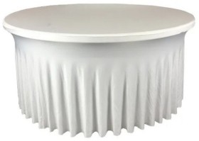 NEW-Table-Cover-Skirting-Round-15m-Spandex-White-Ea on sale