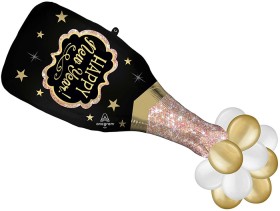 NEW-Balloon-Foil-SuperShape-Latex-Bubbly-New-Year-Bottle-11m-Ea on sale