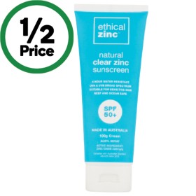 Ethical+Zinc+SPF50%2B+Natural+Clear+Zinc+Sunscreen+100g%2A