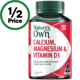 Natures-Own-Calcium-Magnesium-Vitamins-D3-Tablets-Pk-120 on sale