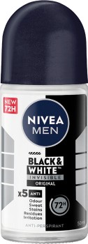 Nivea+Men+Antiperspirant+Deodorant+Invisible+Black+%26amp%3B+White+Roll+On+50ml