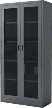 2+Door+Metal+Glass+Doors+Cabinet+180x90x39cm