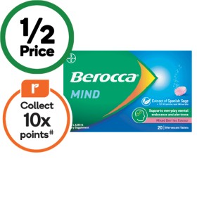 Berocca-Mind-Effervescent-Tablets-Mixed-Berry-Pk-20 on sale