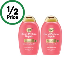 OGX-Bond-Protein-Shampoo-or-Conditioner-385ml on sale