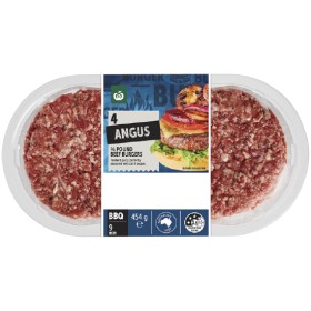 Woolworths+Australian+Angus+1%2F4+Pound+Beef+Burgers+454g+Pk+4