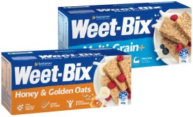 Sanitarium-WeetBix-Honey-Golden-Oats-Cranberry-Coconut-450g-or-MultiGrain-575g-Selected-Varieties on sale