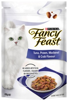 Purina-Fancy-Feast-Adult-Dry-Cat-Food-450g-Selected-Varieties on sale