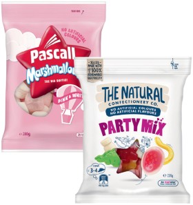 The+Natural+Confectionery+Co.+130%E2%80%91230g%2C+Pascall+150%E2%80%91300g+or+Sour+Patch+Kids+Bag+190g+Selected+Varieties