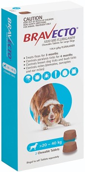 Bravecto-Dog-20-40kg-Chews-2-Pack on sale