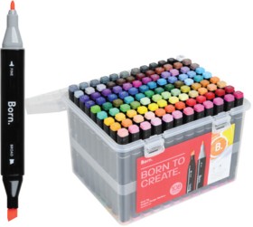 Born-108-Pack-Dual-Tip-Graphic-Design-Markers on sale