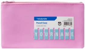 Studymate+Single+Zip+Name+Pencil+Case+-+Light+Pink