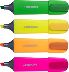 J.Burrows+Highlighters+4+Pack