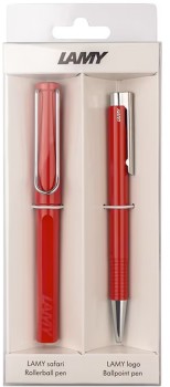 LAMY+Safari+Ballpoint%2C+Rollerball+or+Fountain+Pen+Gift+Set+-+Red