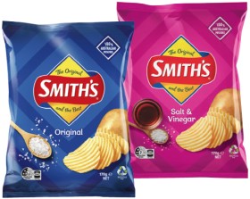 Smith%26%23039%3Bs+Crinkle+Cut+or+Double+Crunch+Chips+150%E2%80%91170g+Selected+Varieties