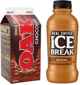 Oak+Flavoured+Milk+600mL%2C+Ice+Break+Real+Coffee+or+Breaka+500mL+Selected+Varieties