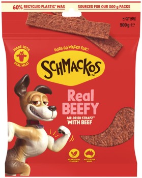 Schmackos-Strapz-or-Stix-Value-Pack-500g-Selected-Varieties on sale