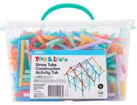 700+Piece+Play+and+Learn+Straw+Tube+Construction+Activity+Tub