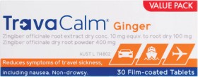 TravaCalm+Travel+Sickness+Ginger+30+Tablets