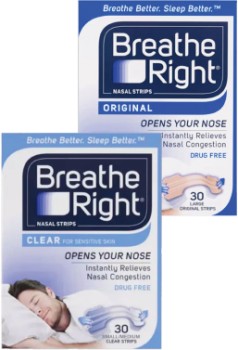 Breathe+Right+Nasal+Strips+Clear%2C+Assorted+Colours+30+Pack