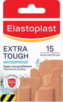 Elastoplast+Extra+Tough+Waterproof+Asssorted+Shapes+15+Pack