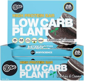 BSc+High+Protein+Low+Carb+Plant+Bar+Cookies+%26amp%3B+Creme+12+x+45g