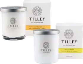 Tilley+Scented+Soy+Candle+Tahitian+Frangipani+or+Spiced+Pear+240g