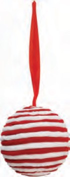 Candycane+Fleece+Bauble+10cm