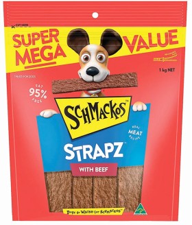 Schmackos-Strapz-Beef-1kg on sale