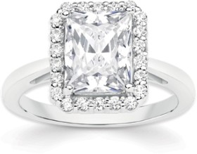 Sterling+Silver+Square+%26amp%3B+Frame+Cubic+Zirconia+Cluster+Dress+Ring