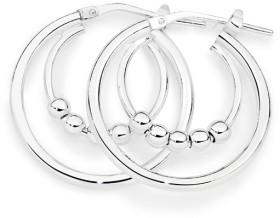 Sterling+Silver+Italian+Made+5+Ball+Hoops