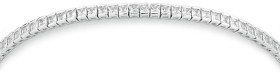 Sterling+Silver+18cm+Square+Cubic+Zirconia+Tennis+Bracelet