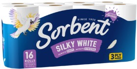 Sorbent+3-Ply+Silky+White+Toilet+Tissue+16+Pack