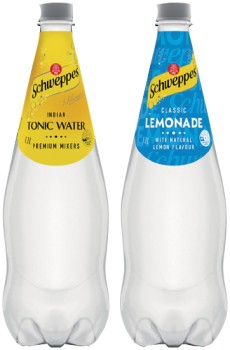 Schweppes+Mixers%2C+Soft+Drink+or+Natural+Mineral+Water+1.1+Litre+Selected+Varieties