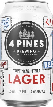 4+Pines+Japanese+Lager+Cans+375mL