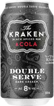 NEW+The+Kraken+Rum+%26amp%3B+Cola+Double+Serve+8%25+4+Pack