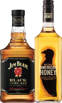 Jim+Beam+Black+Label+Bourbon+or+Wild+Turkey+American+Honey+Liqueur+700mL