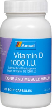 Amcal+Vitamin+D+1000+I.U.+200+Capsules