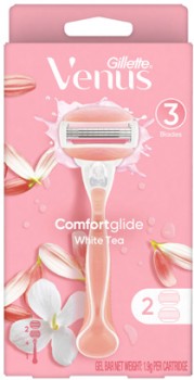 Gillette+Venus+Comfortglide+White+Tea+Razor+Handle+%2B+2+Blade+Refills