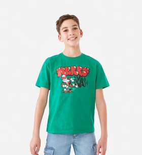 Short+Sleeve+Christmas+Print+T-shirt