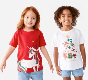 Christmas+Print+T-Shirt+-+Girls