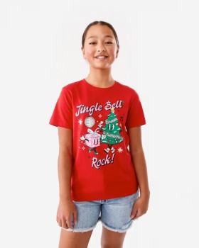 Christmas+Print+T-Shirt+-+Red+Jbell