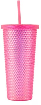 Pink+Textured+Smoothie+Tumbler