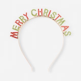 Merry-Christmas-Headband-Red-Green-and-Gold-Tone on sale