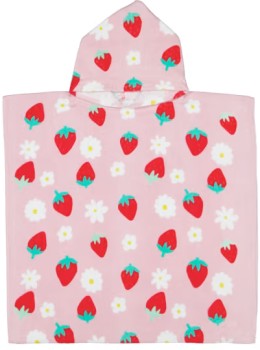 Cotton+Velour+Kids+Hooded+Beach+Towel+-+Strawberries