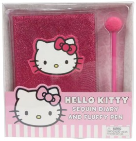 Hello+Kitty+Sequin+Diary+and+Fluffy+Pen+Set