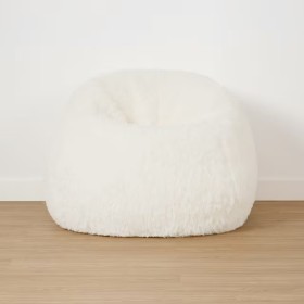 Fluffy+Bean+Bag+-+White