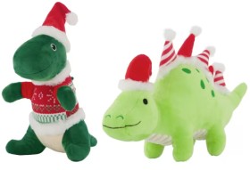 Pet+Toy+Plush+Christmas+Dinosaur+-+Assorted