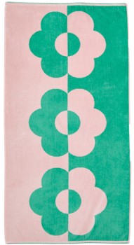 Kids+Indi+Daidy+Jacquard+Beach+Towel+-+Green%2FPink