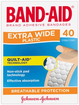 Band-Aid+Extra+Wide+Plastic+40+Sterile+Strips