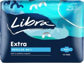 Libra+Extra+Pads+Regular+With+Wings+14+Pack